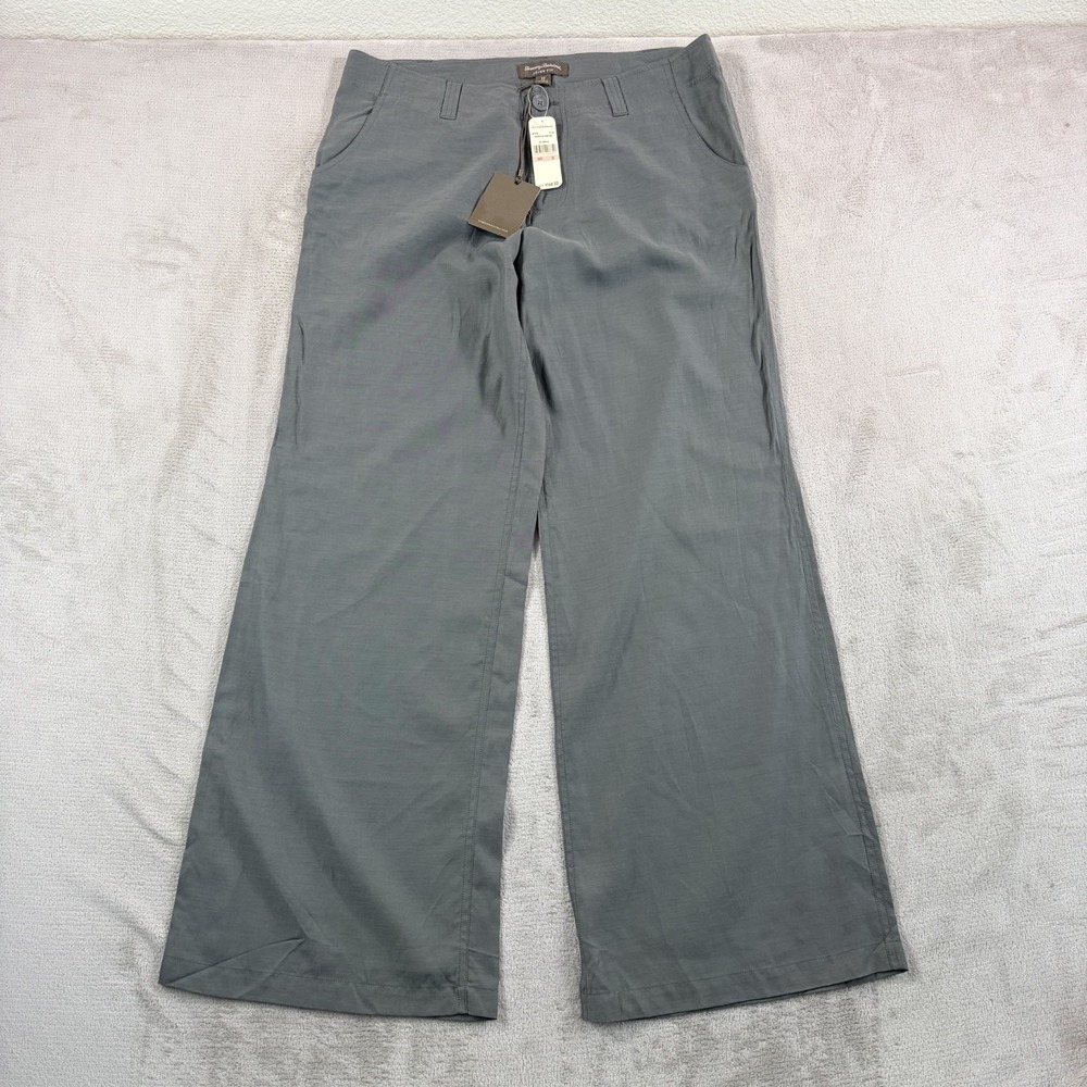 Tommy Bahama Leigh Fit Wide Leg Costero Trousers Pants in Gunmetal 12 NWT $148